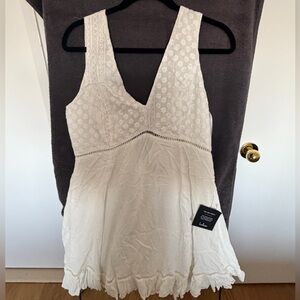 Lulu's White Eyelet V-Neck Sundress